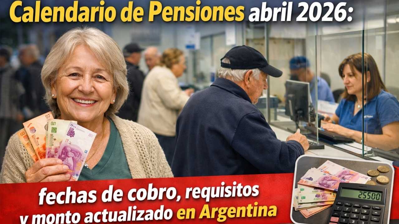 Calendario de Pensiones abril 2026: fechas de cobro, requisitos y monto actualizado en Argentina