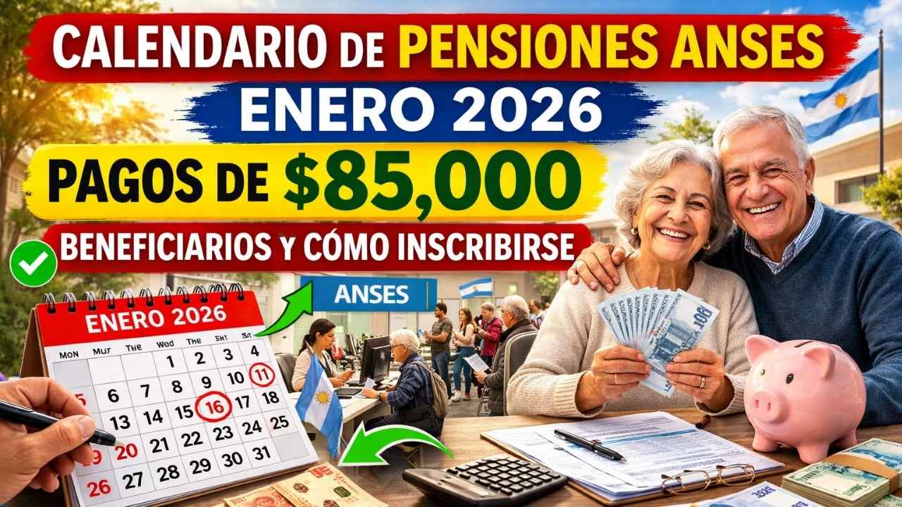 Calendario de Pensiones ANSES Enero 2026: Pagos de $85,000, Beneficiarios y Cómo Inscribirse
