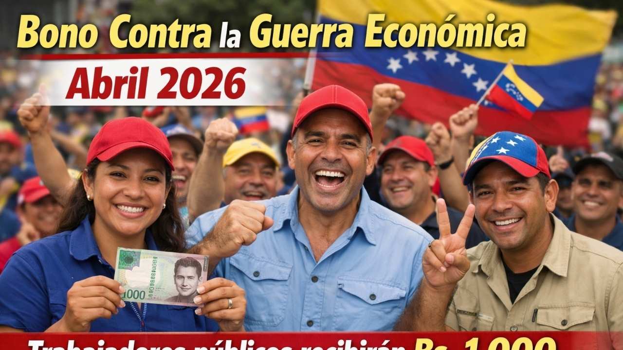 Bono Contra la Guerra Económica abril 2026: trabajadores públicos recibirán Bs. 1,000, pasos para reclamarlo