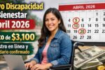 Apoyo Discapacidad Bienestar abril 2026: monto de $3,100, registro en línea y calendario confirmado
