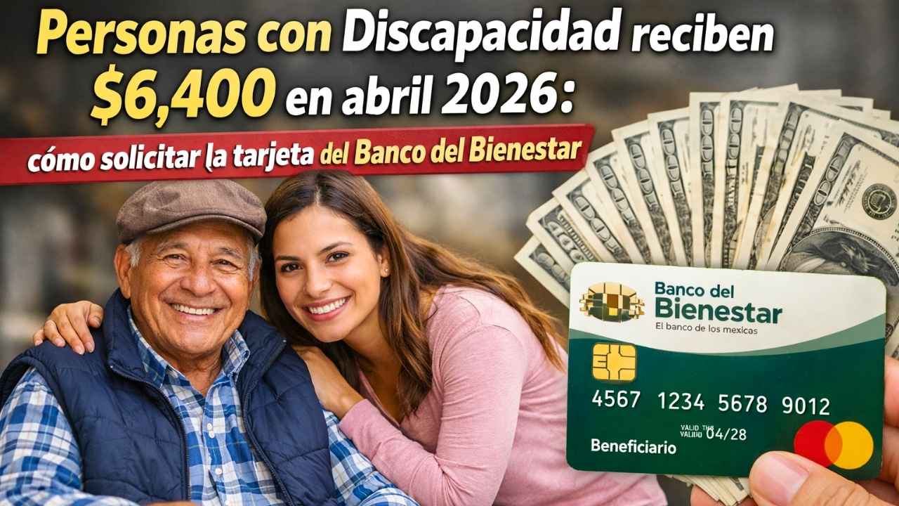 Personas con Discapacidad reciben $6,400 en abril 2026: cómo solicitar la tarjeta del Banco del Bienestar