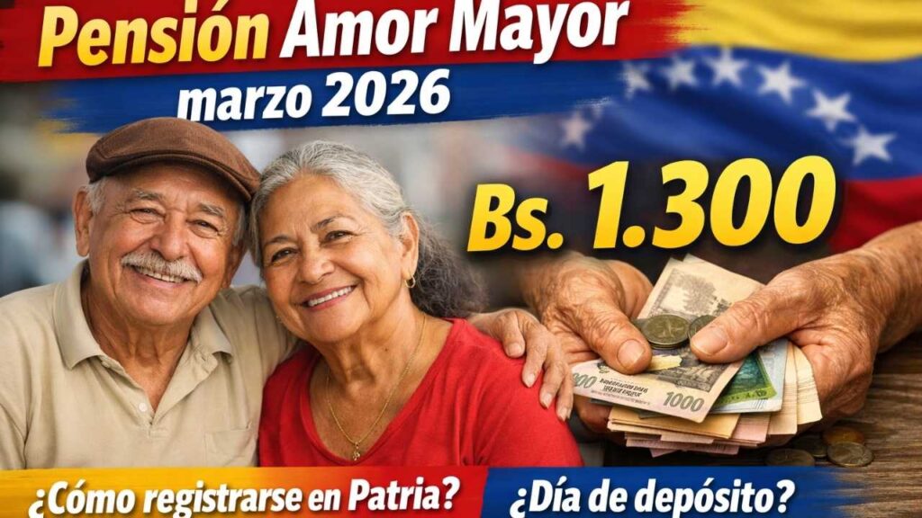 Pensión Amor Mayor marzo 2026: adultos mayores cobrarán Bs. 1,300, cómo registrarse en Patria y día de depósito